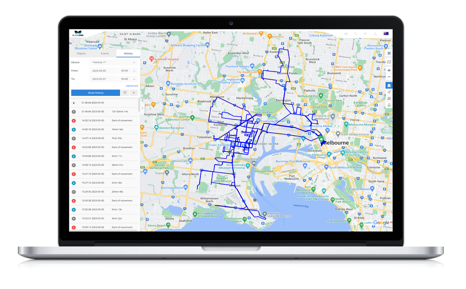 Fleet GPS Tracking Software Laptop Mockup