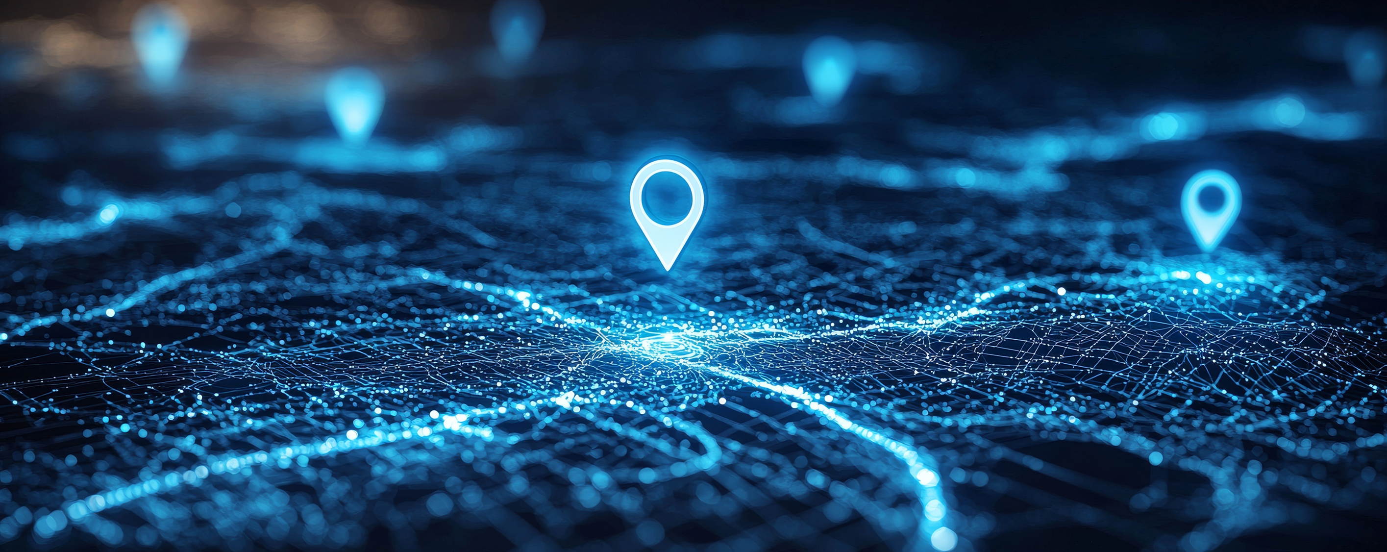 Fleet Tracking Glowing Map GPS Points Cropped