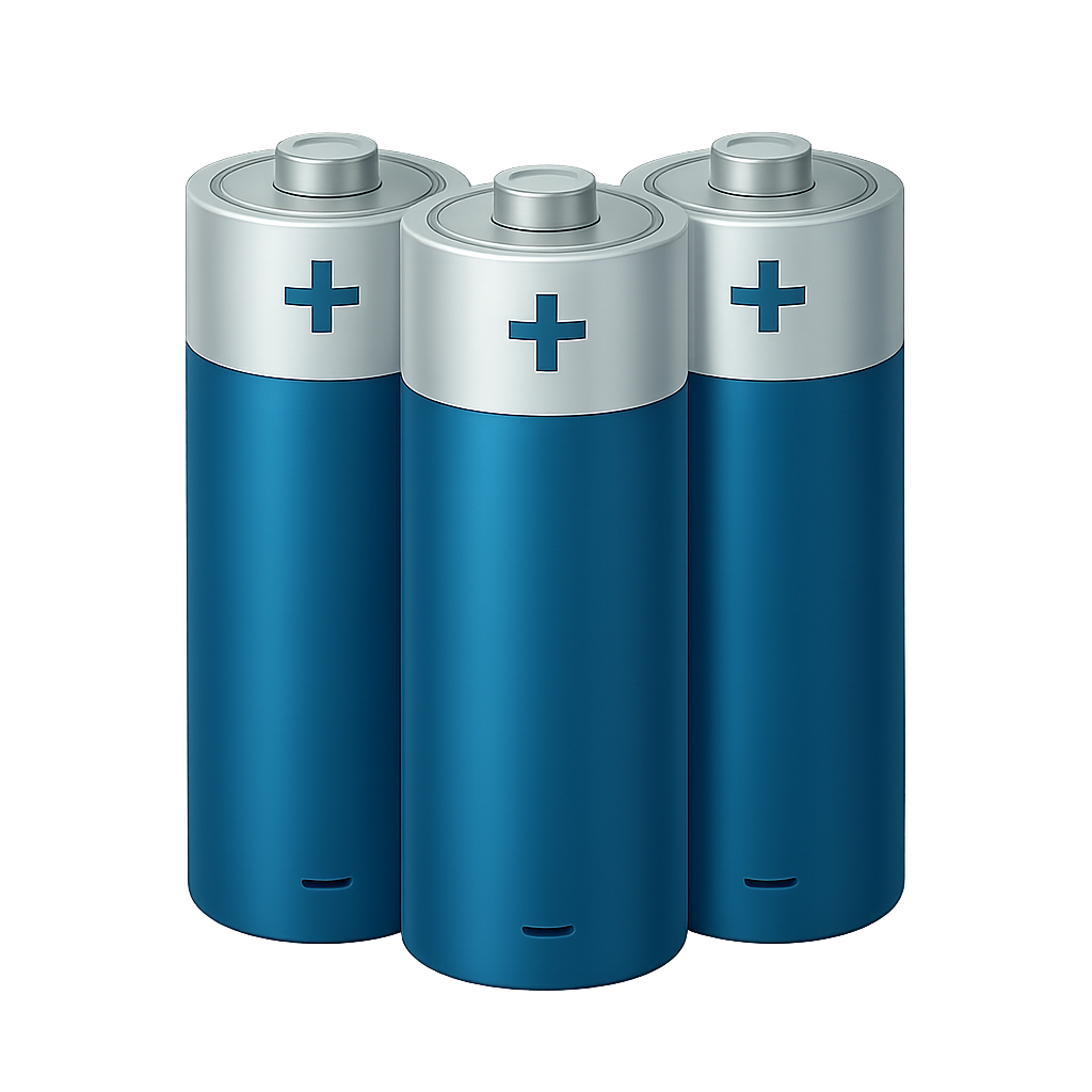 Three Blue Batteries Digital