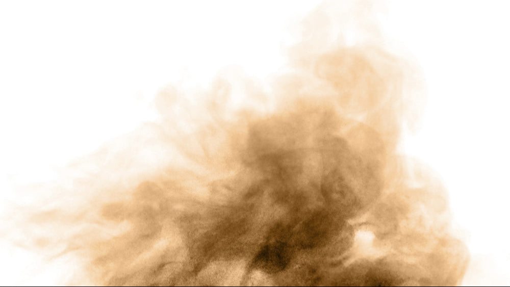 Dust cloud, white background